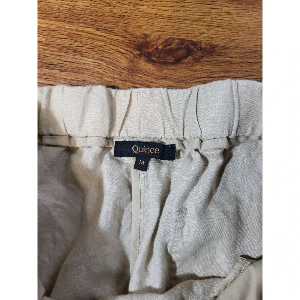 Quince Size M Beige 100% Linen Pull On Pants